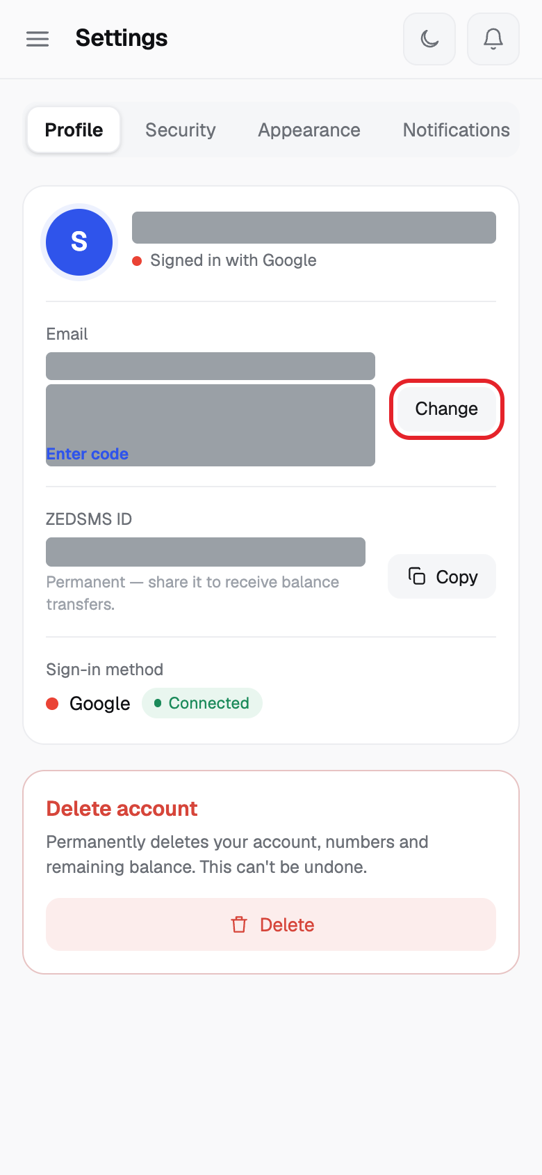 Step 1 on a phone