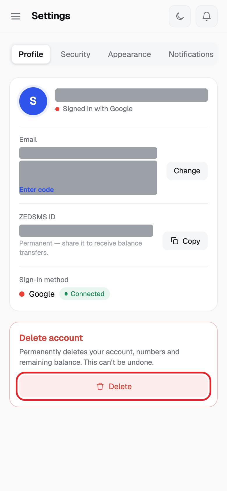Step 1 on a phone